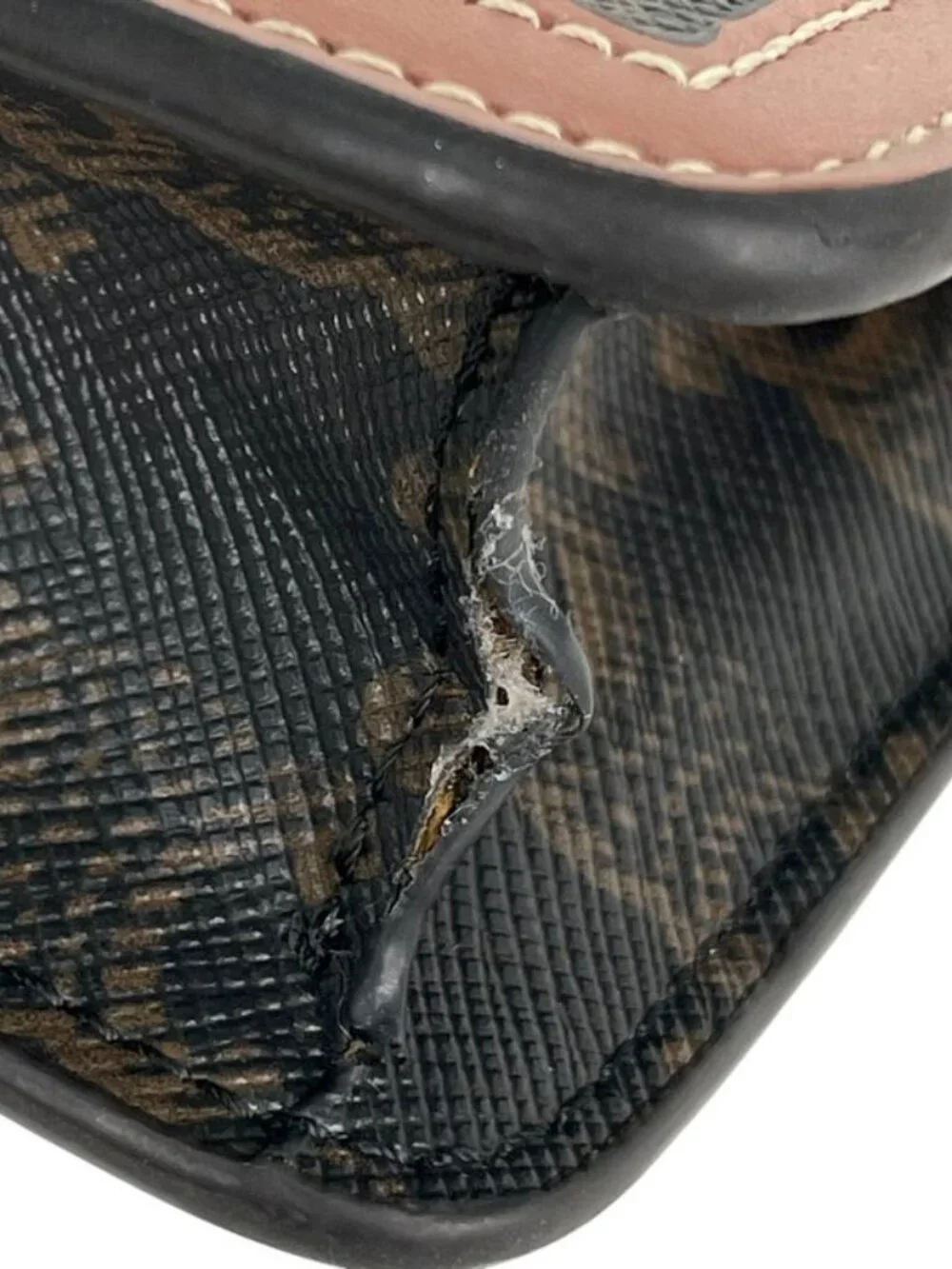 Celine Chain Wallet Margo Triomphe 2-Way Clutch Brown Black - Picture 7 of 12